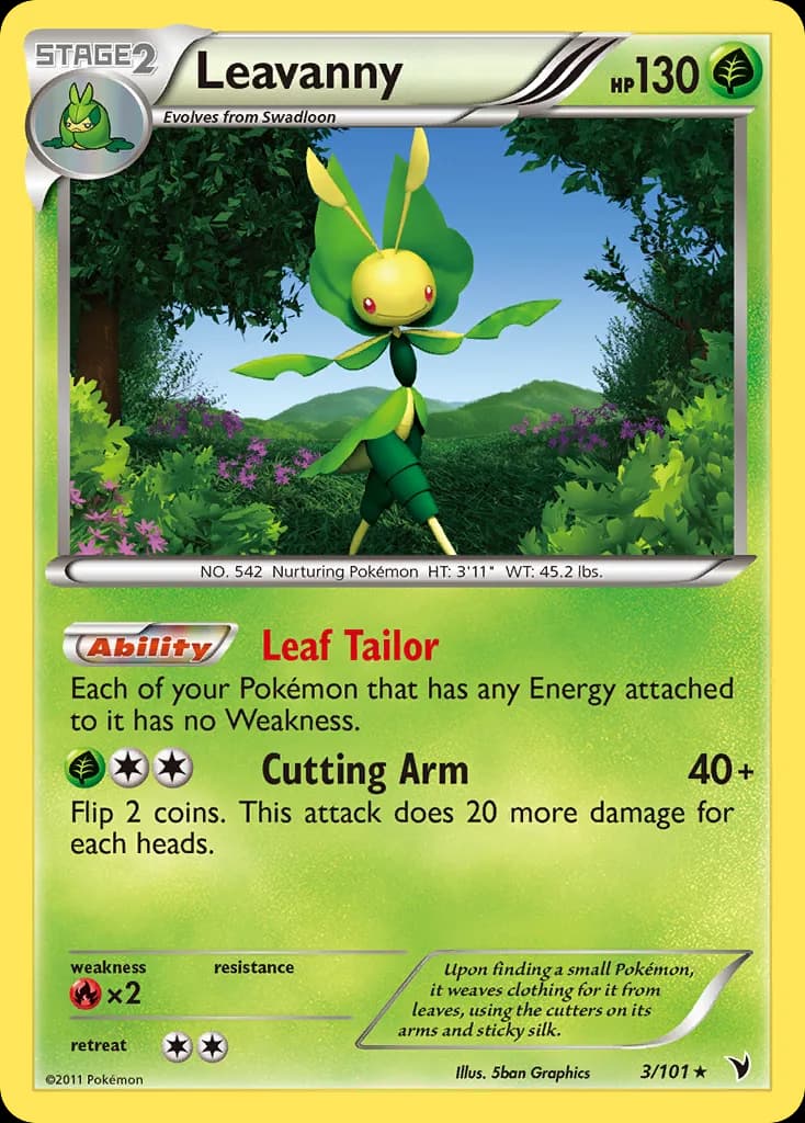 Noble Victories Leavanny card front, 3/101