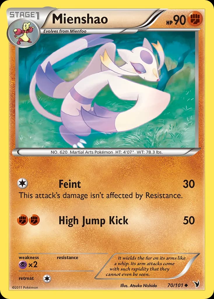 Noble Victories Mienshao card front, 70/101