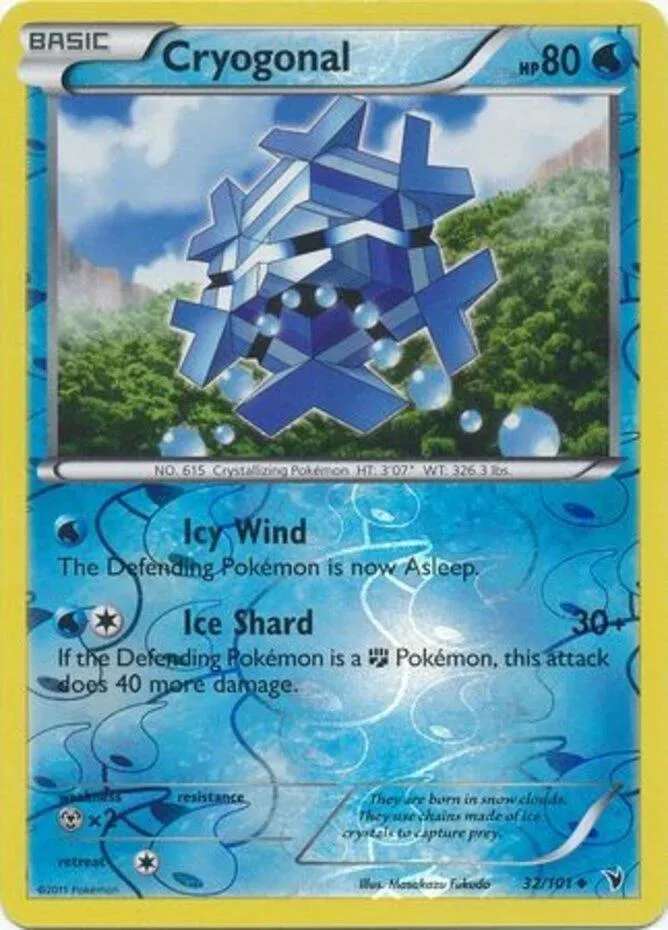 Cryogonal reverse holo card front, Noble Victories 32/101