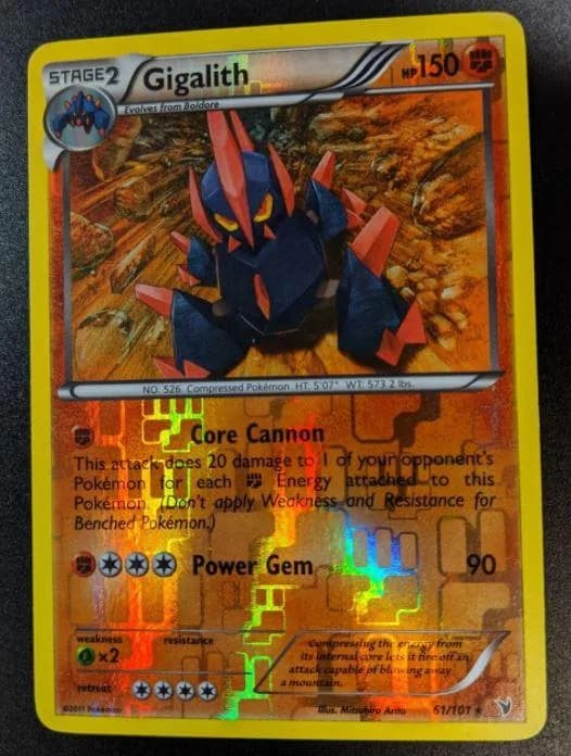 Gigalith reverse holo card front, Noble Victories 61/101