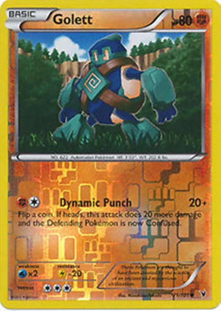 Golett reverse holo card front, Noble Victories 71/101