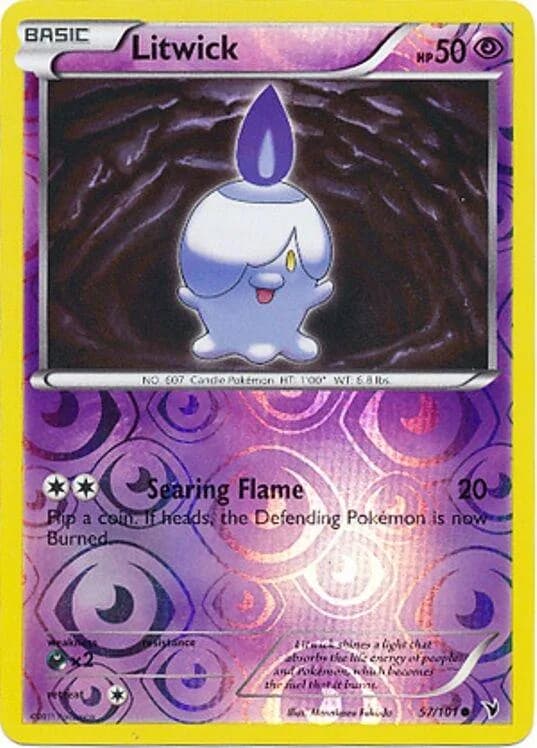 Litwick reverse holo card front, Noble Victories 57/101