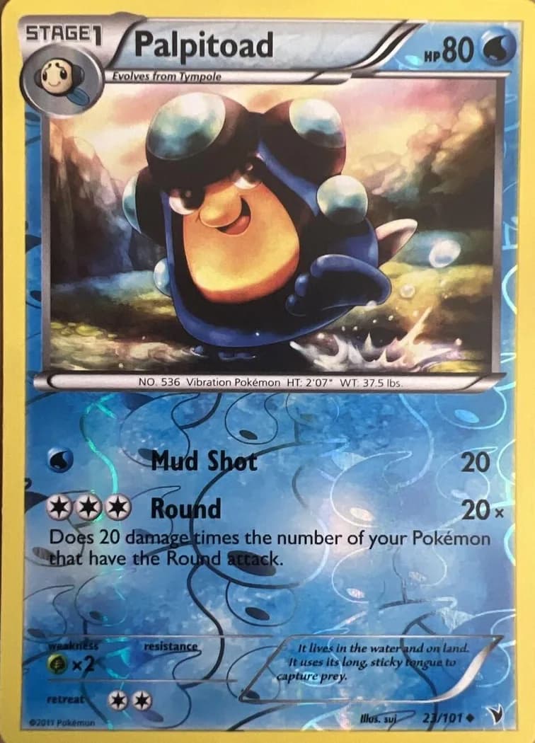Palpitoad reverse holo card front, Noble Victories 23/101