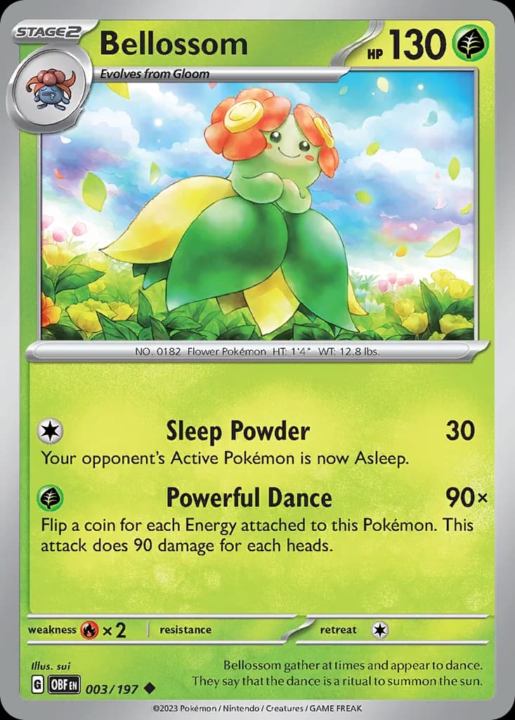 Obsidian Flames Bellossom card front, 3/197
