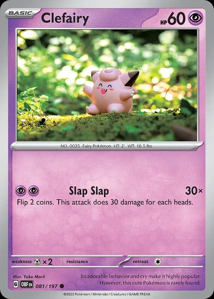 Obsidian Flames Clefairy card front, 81/197