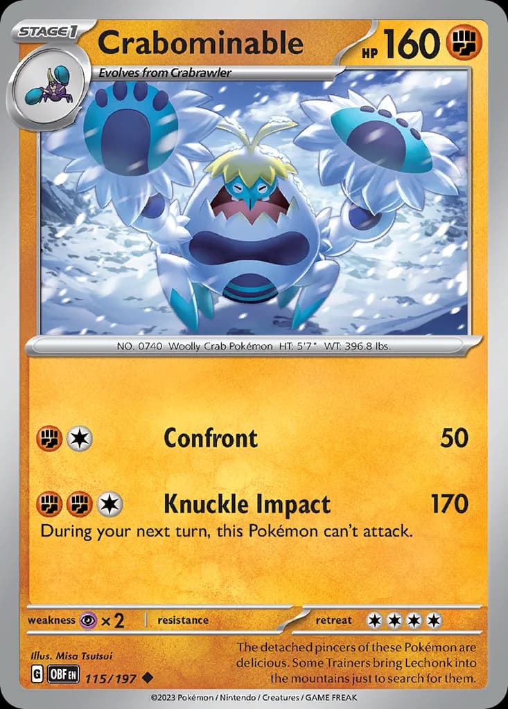 Obsidian Flames Crabominable card front, 115/197