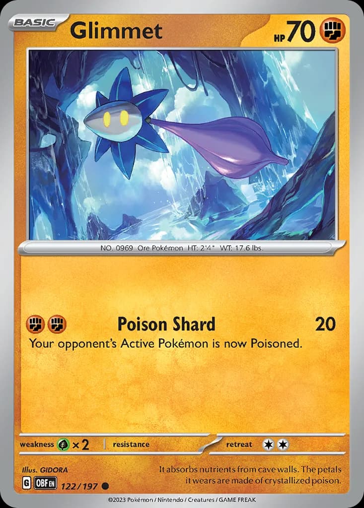 Obsidian Flames Glimmet card front, 122/197