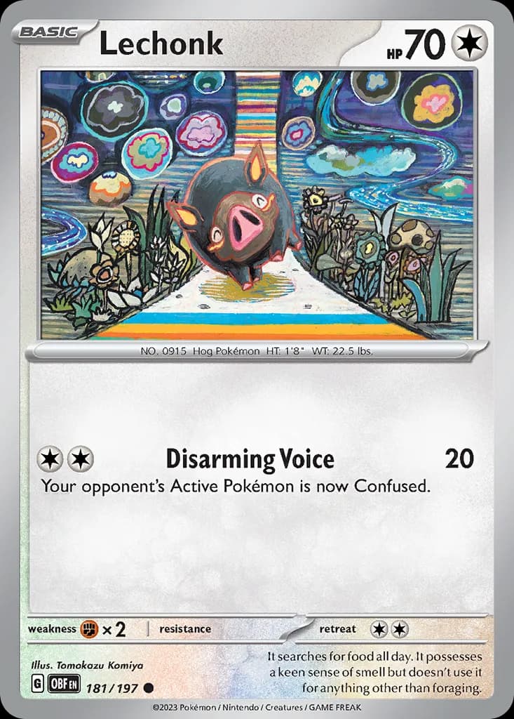 Obsidian Flames Lechonk card front, 181/197
