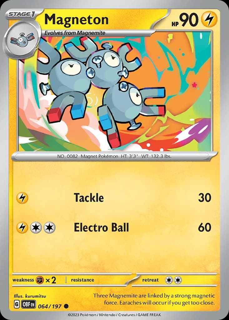 Obsidian Flames Magneton card front, 64/197