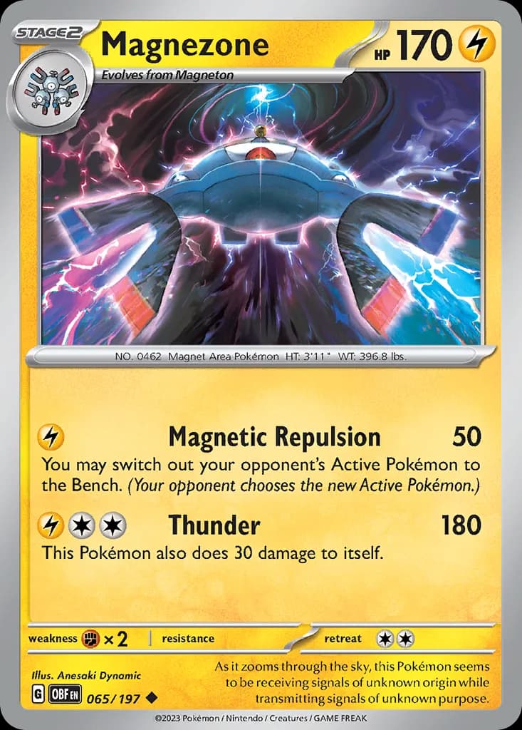 Obsidian Flames Magnezone card front, 65/197