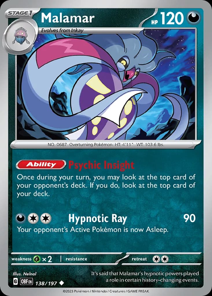 Obsidian Flames Malamar card front, 138/197