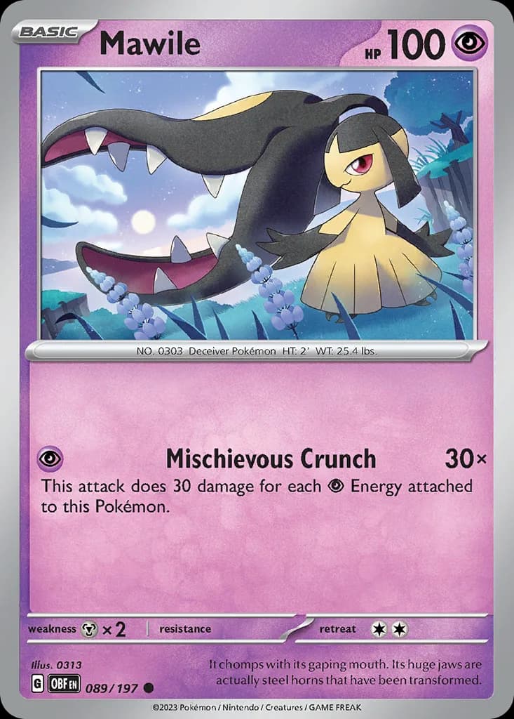 Obsidian Flames Mawile card front, 89/197
