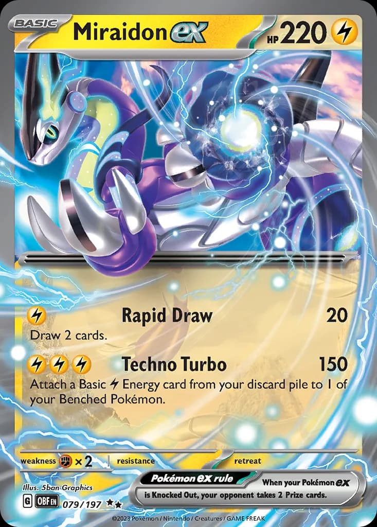 Obsidian Flames Miraidon ex card front, 79/197