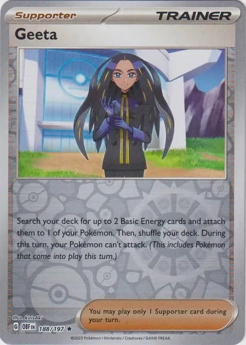 Geeta reverse holo card front, Obsidian Flames 188/197
