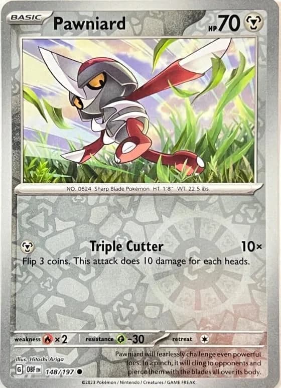 Pawniard reverse holo card front, Obsidian Flames 148/197