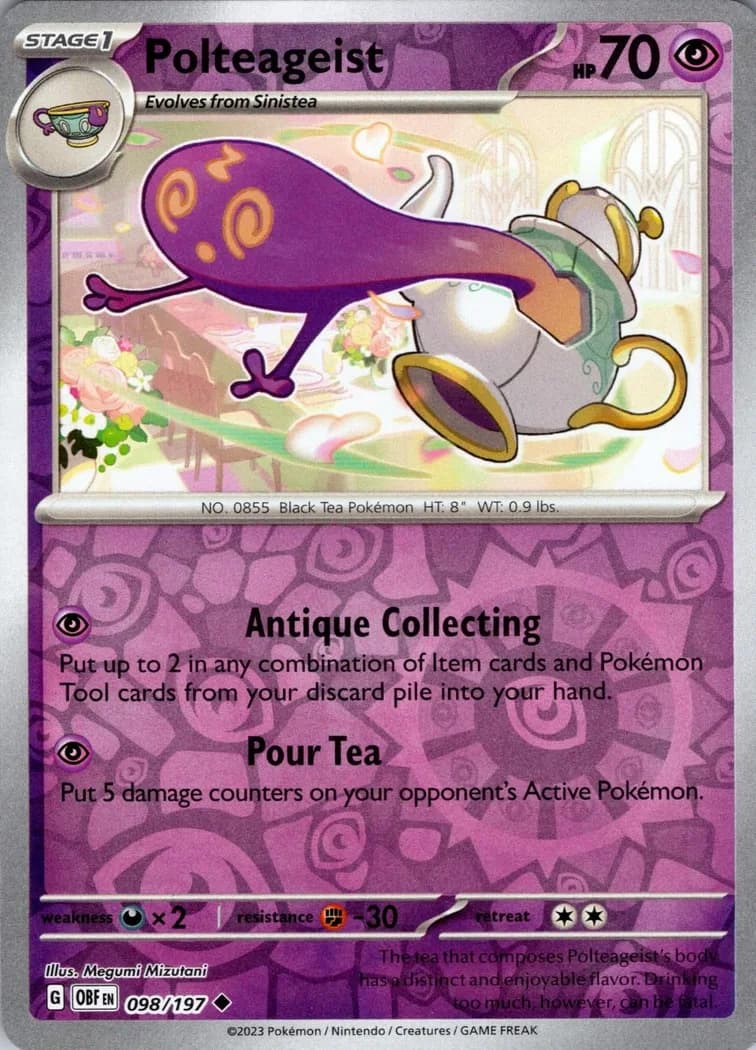 Polteageist reverse holo card front, Obsidian Flames 98/197
