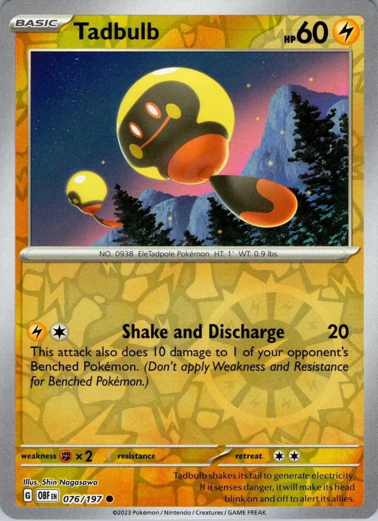 Tadbulb reverse holo card front, Obsidian Flames 76/197