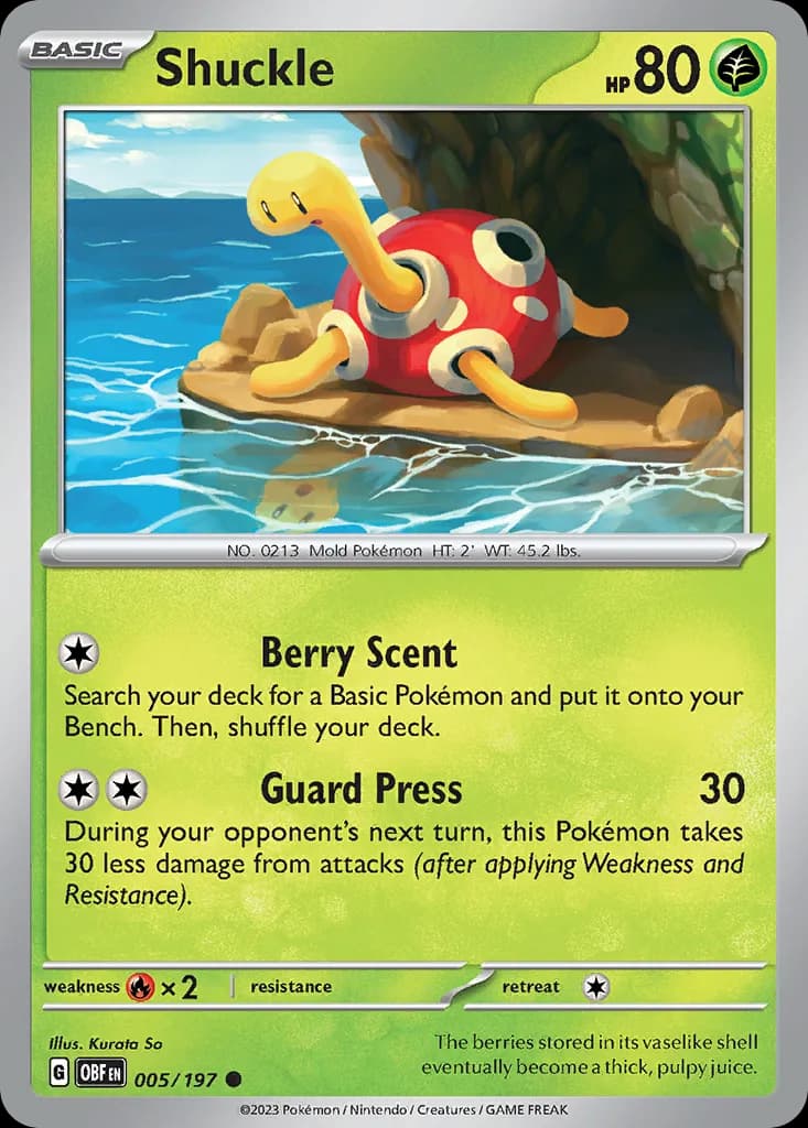 Obsidian Flames Shuckle card front, 5/197