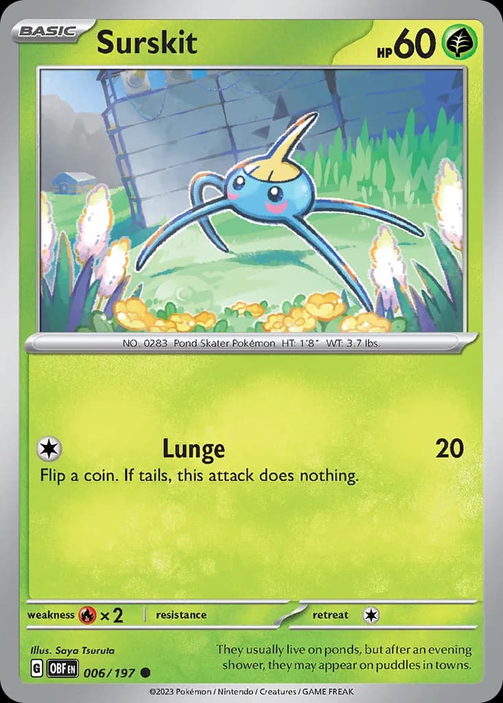 Obsidian Flames Surskit card front, 6/197
