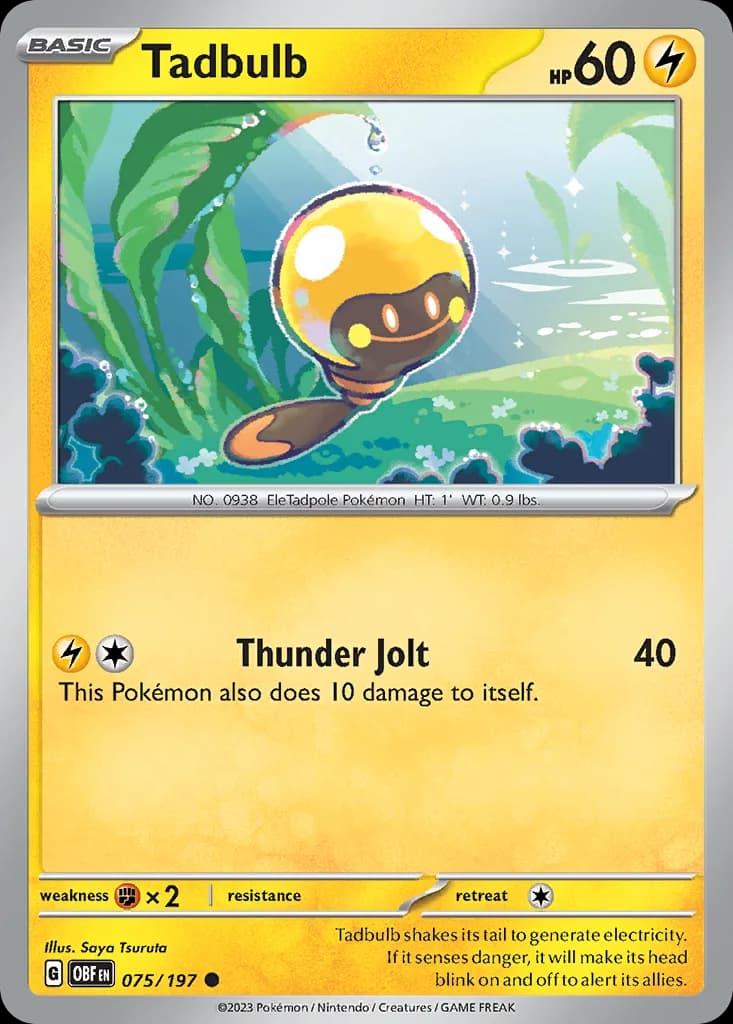 Obsidian Flames Tadbulb card front, 75/197