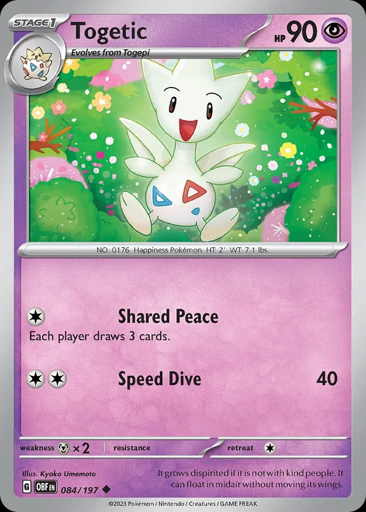 Obsidian Flames Togetic card front, 84/197