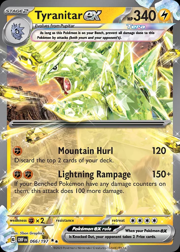 Tyranitar ex card front, Obsidian Flames 66/197