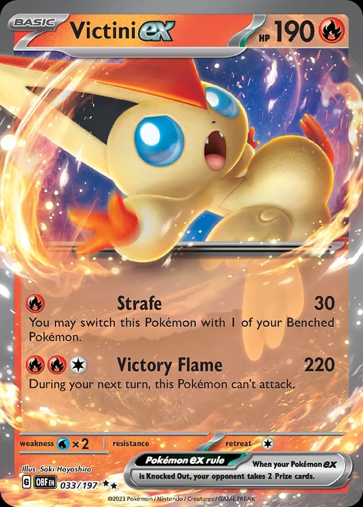 Victini ex card front, Obsidian Flames 33/197