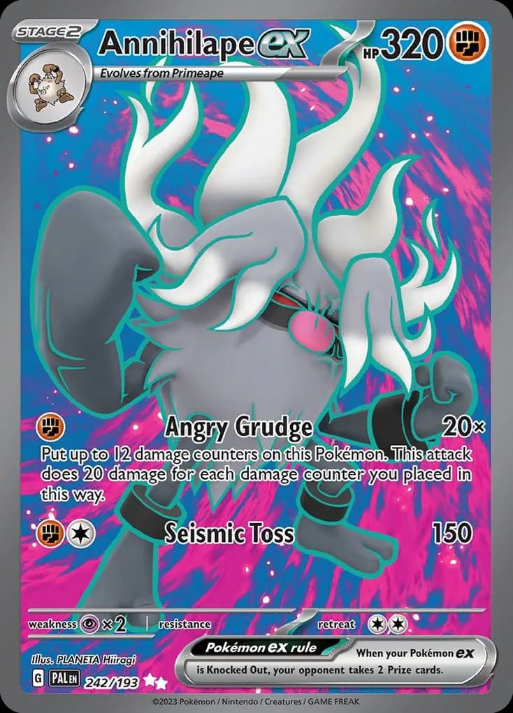 Paldea Evolved Annihilape ex card front, 242/193