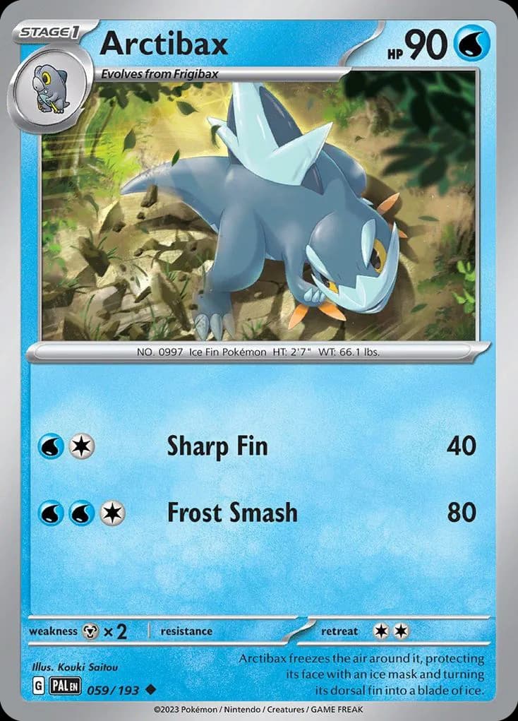 Paldea Evolved Arctibax card front, 59/193