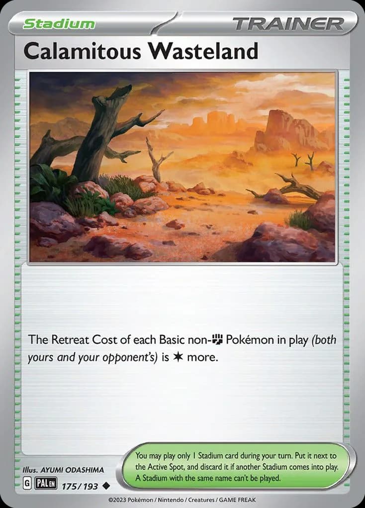Paldea Evolved Calamitous Wasteland card front, 175/193