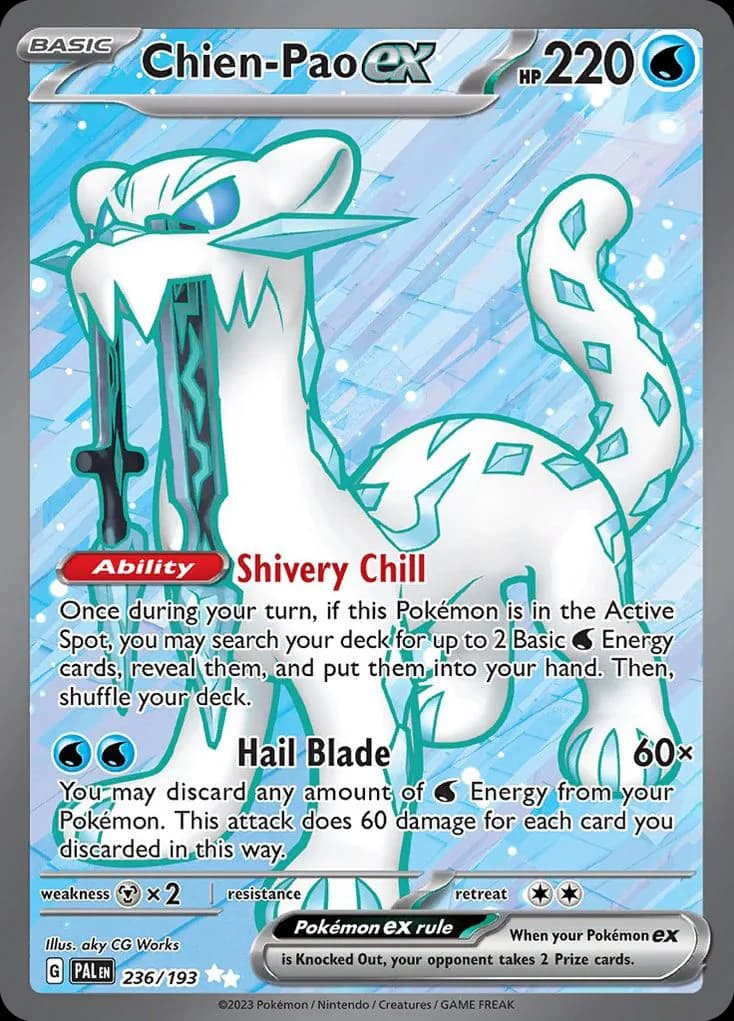 Paldea Evolved Chien-Pao ex card front, 236/193