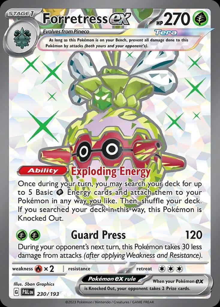 Paldea Evolved Forretress ex card front, 230/193