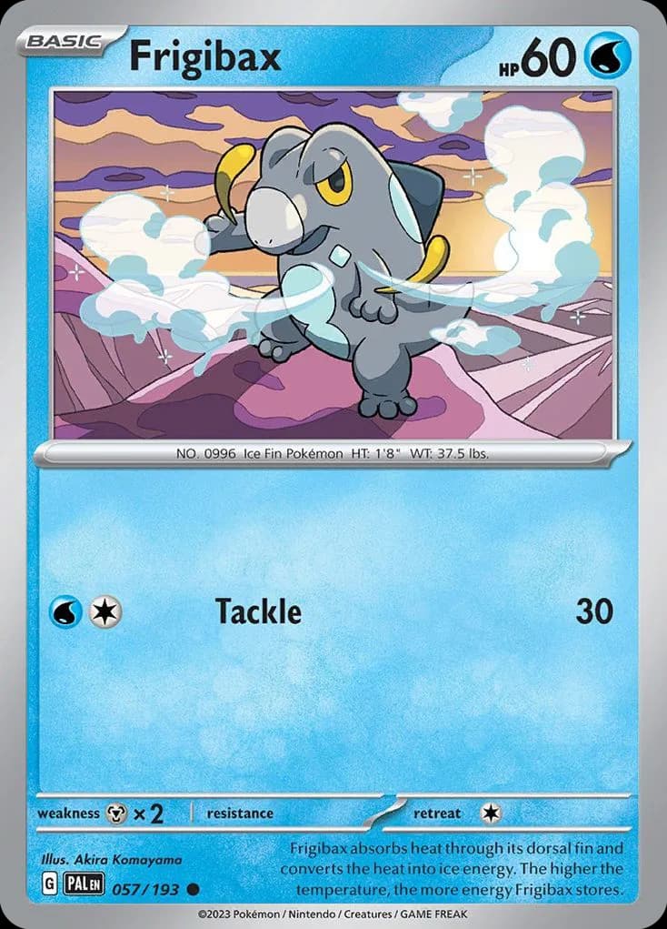 Paldea Evolved Frigibax card front, 57/193
