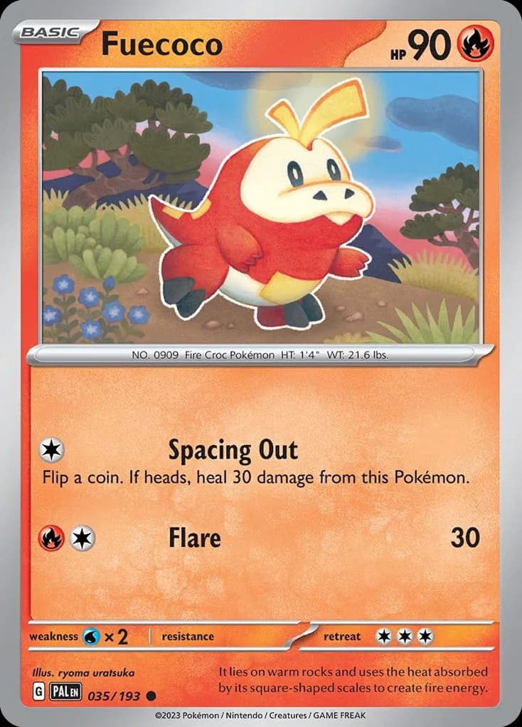 Paldea Evolved Fuecoco card front, 35/193