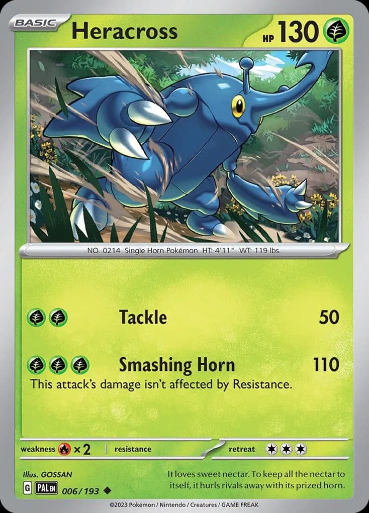 Heracross card front, Paldea Evolved 6/193