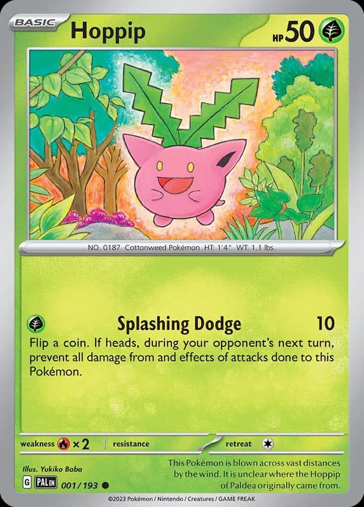 Paldea Evolved Hoppip card front, 1/193