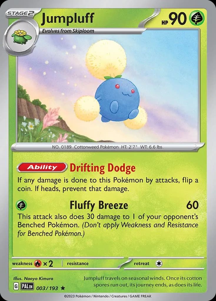 Paldea Evolved Jumpluff card front, 3/193