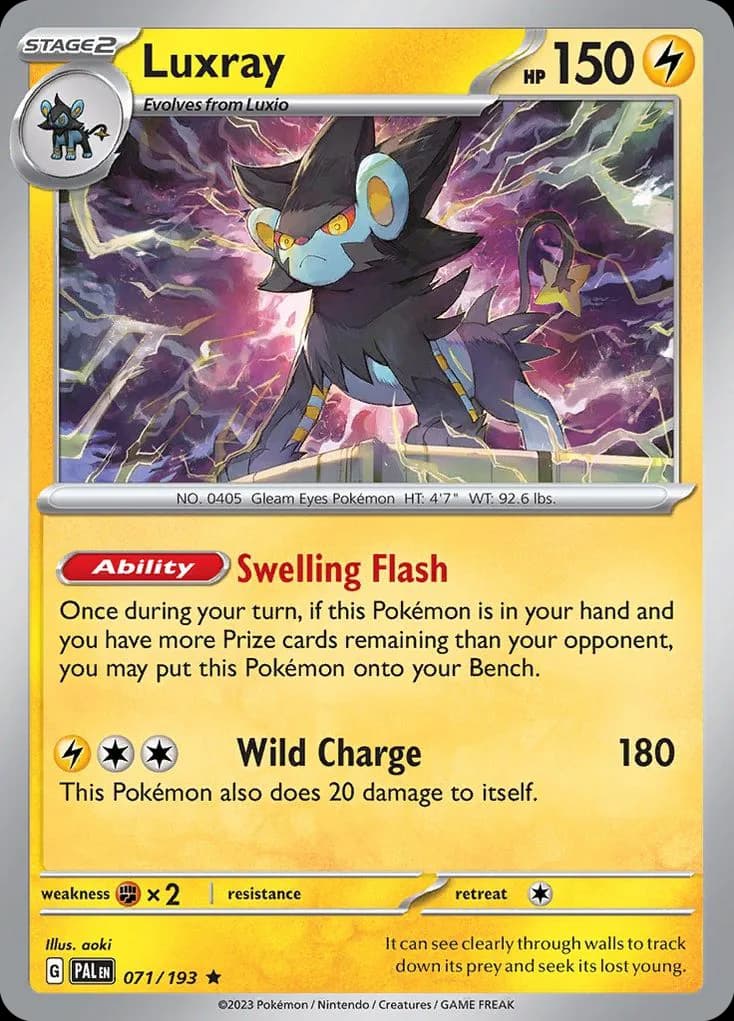 Luxray card front, Paldea Evolved 71/193