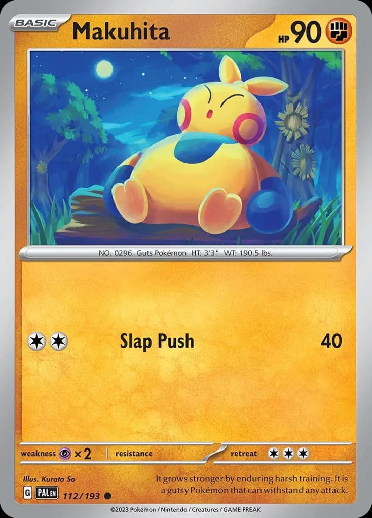 Paldea Evolved Makuhita card front, 112/193