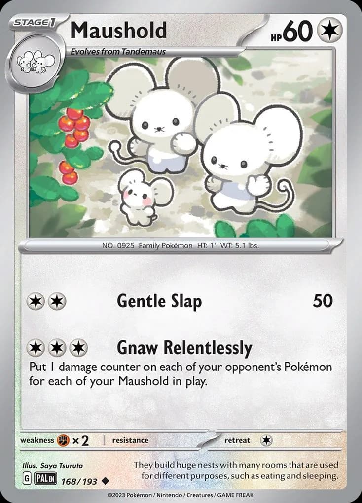 Paldea Evolved Maushold card front, 168/193