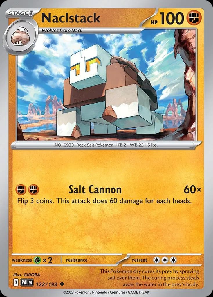 Paldea Evolved Naclstack card front, 122/193