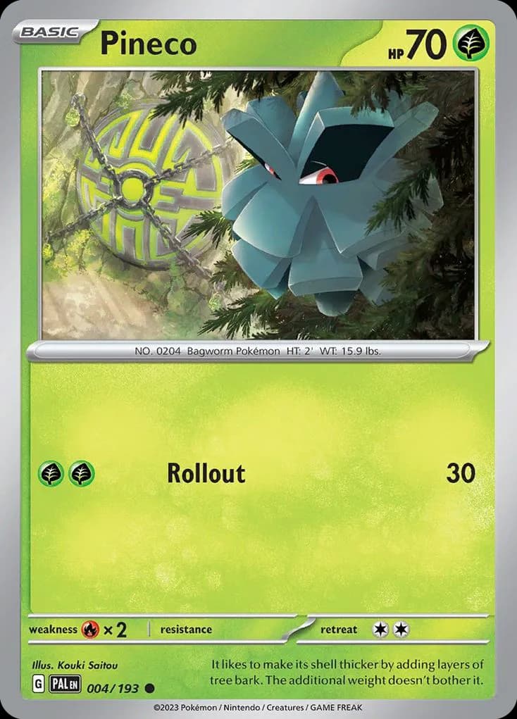 Paldea Evolved Pineco card front, 4/193