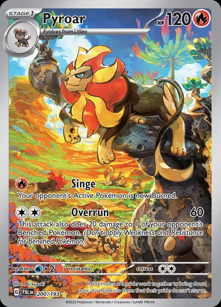 Paldea Evolved Pyroar card front, 200/193
