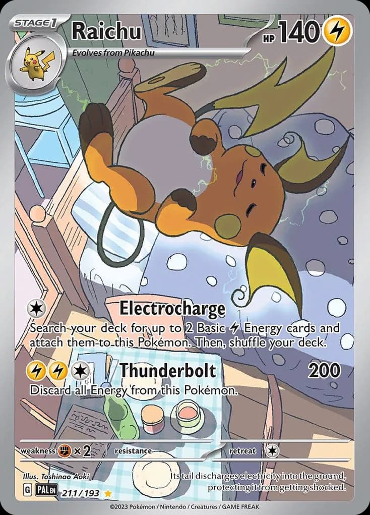 Raichu card front, Paldea Evolved 211/193