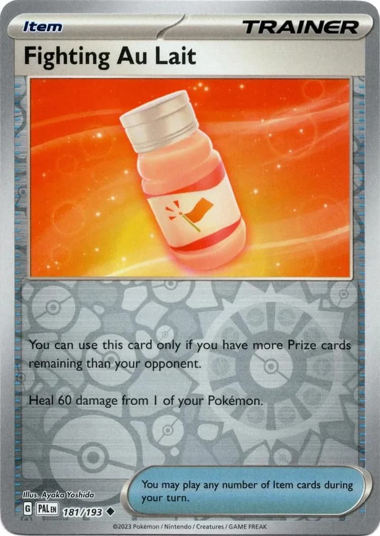 Fighting Au Lait reverse holo card front, Paldea Evolved 181/193