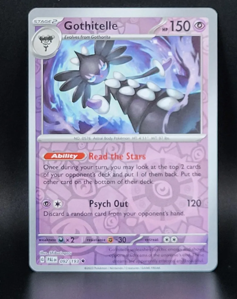 Gothitelle reverse holo card front, Paldea Evolved 92/193
