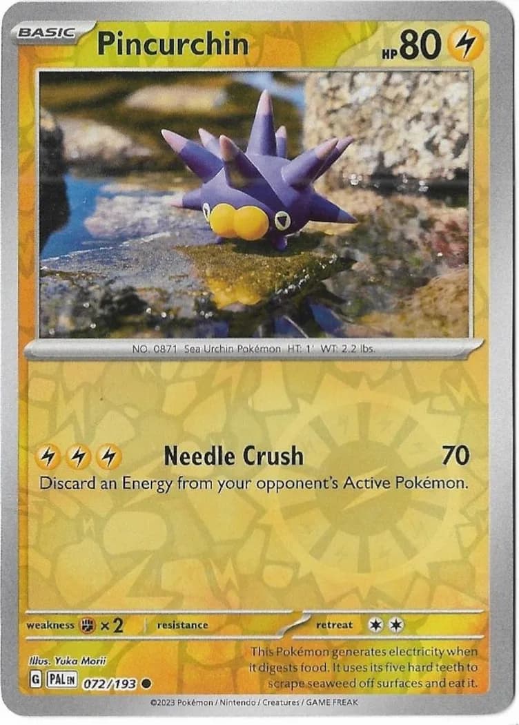 Pincurchin reverse holo card front, Paldea Evolved 72/193