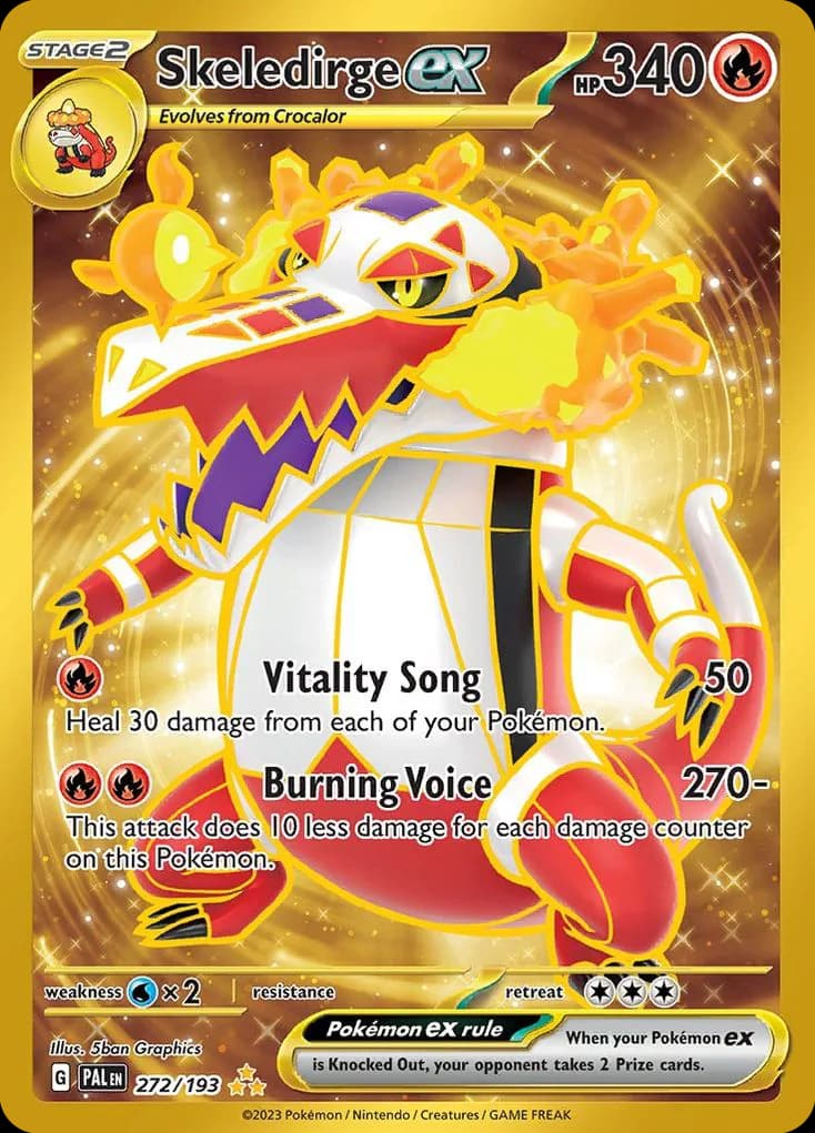 Paldea Evolved Skeledirge ex card front, 272/193