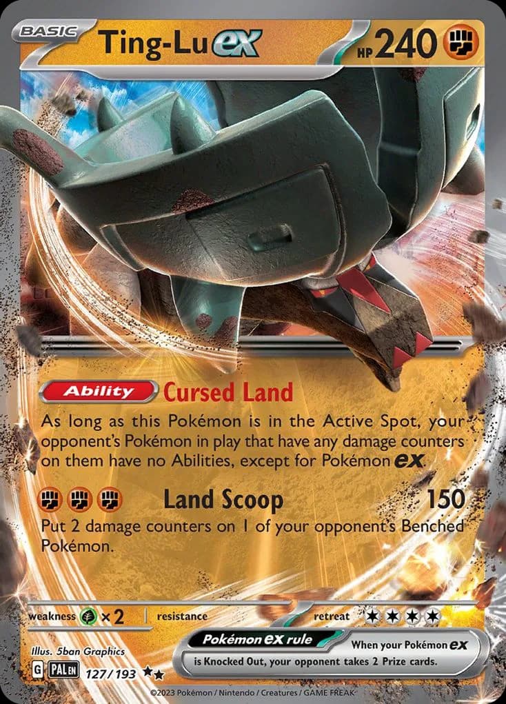 Paldea Evolved Ting-Lu ex card front, 127/193