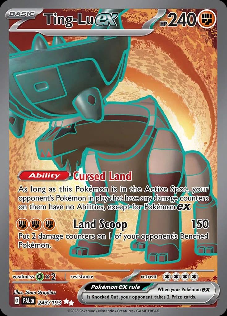 Paldea Evolved Ting-Lu ex card front, 243/193